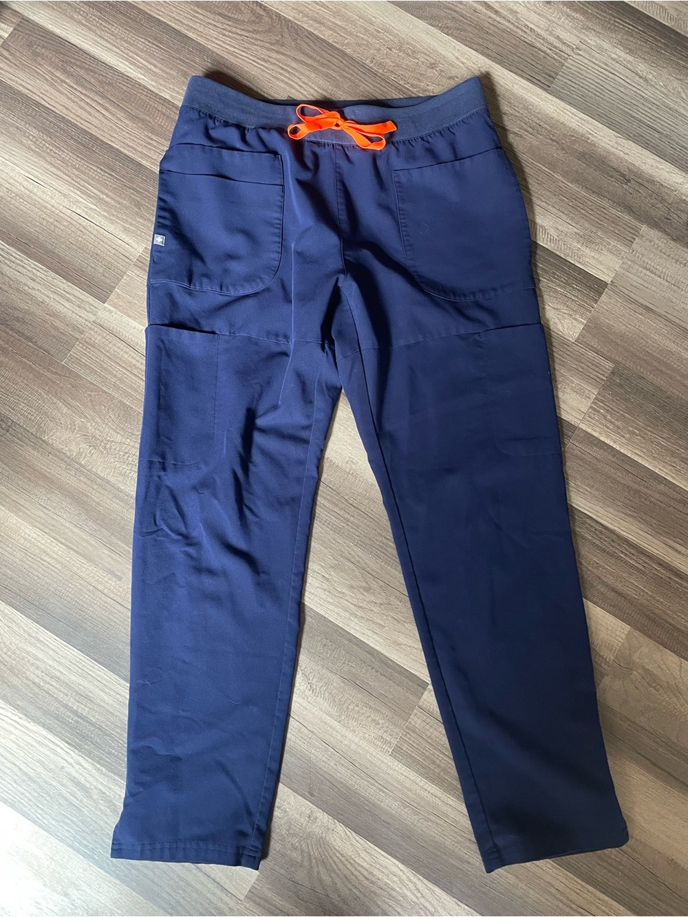 FIGS Kade Cargo Scrub Pants Womens Large Navy Medical Tech Straight Leg Pockets